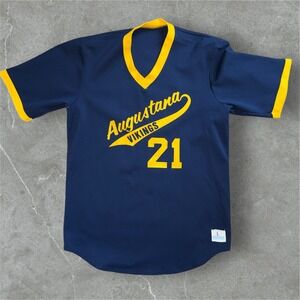 VTG Champion Jersey Mens Large Navy Augustana Vikings Baseball  Number 21‎